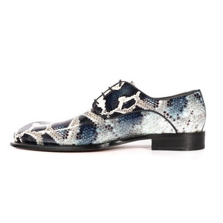 Ambrogio by Mister 39126 Blue Python Print / Patent Leather Derby (AMBS2440)-AmbrogioShoes