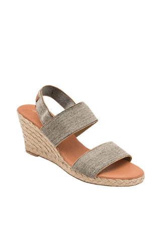 Andre Assous Allison Linen Fabric Slip-On Wedge