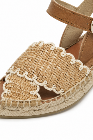 Andre Assous Calista Raffia & Leather Heel