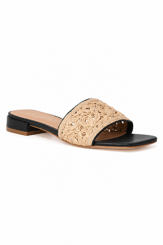 Andre Assous Jacin Raffia & Nappa Sandal