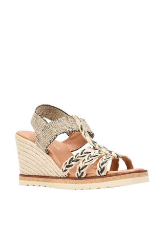 Andre Assous Maria Linen & Raffia Wedge