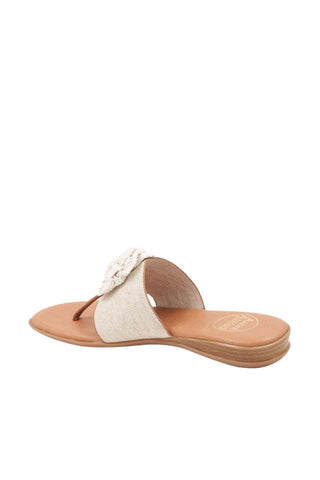 Andre Assous Nara Women’s Shoes Linen Fabric Slip-On Sandal
