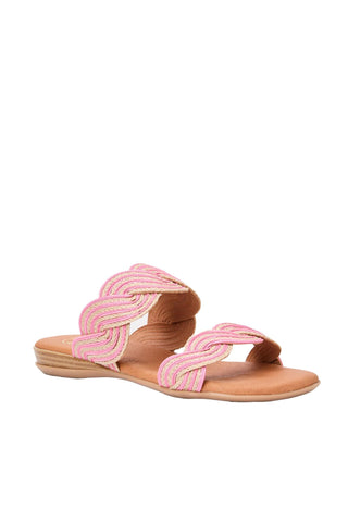 Andre Assous Narice Twist Raffia Slip-On Sandal