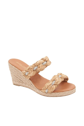 Andre Assous Nolita Crystal Braided Raffia Slip-On Wedge