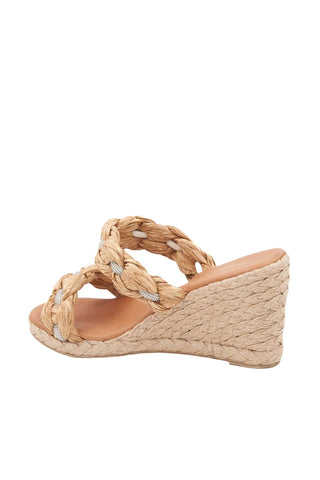 Andre Assous Nolita Crystal Braided Raffia Slip-On Wedge
