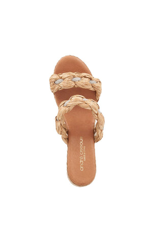 Andre Assous Nolita Crystal Braided Raffia Slip-On Wedge