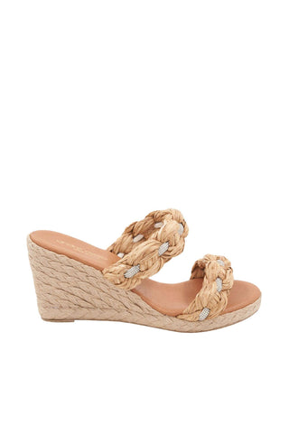 Andre Assous Nolita Crystal Braided Raffia Slip-On Wedge