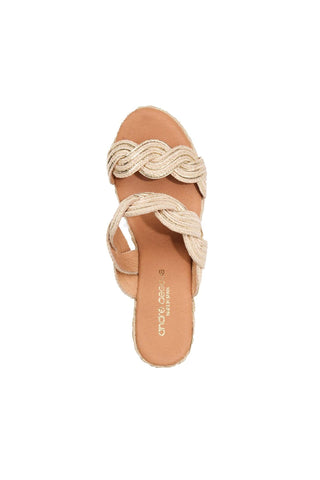Andre Assous Nolita Twist Raffia & Leather Wedge