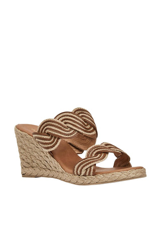 Andre Assous Nolita Twist Raffia & Leather Wedge