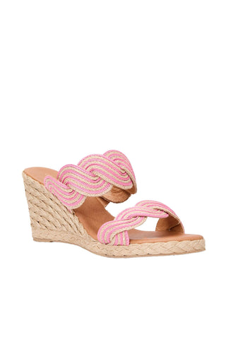 Andre Assous Nolita Twist Raffia & Leather Wedge