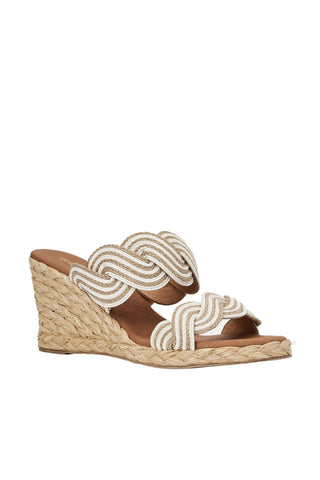 Andre Assous Nolita Twist Raffia & Leather Wedge