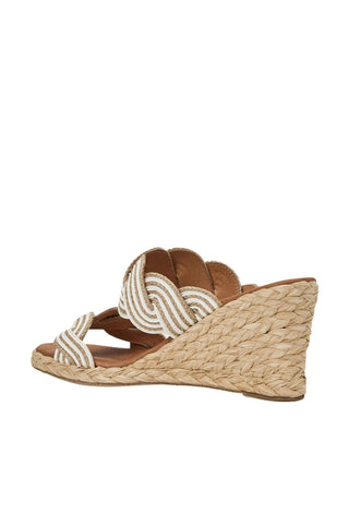 Andre Assous Nolita Twist Raffia & Leather Wedge
