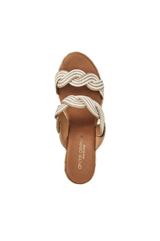 Andre Assous Nolita Twist Raffia & Leather Wedge