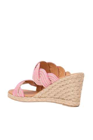 Andre Assous Nolita Twist Raffia & Leather Wedge