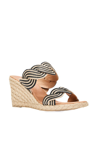 Andre Assous Nolita Twist Raffia & Leather Wedge