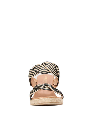 Andre Assous Nolita Twist Raffia & Leather Wedge