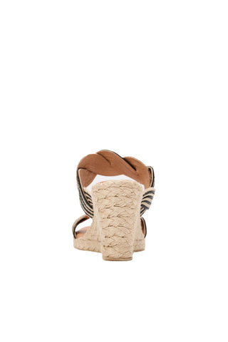 Andre Assous Nolita Twist Raffia & Leather Wedge
