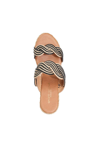 Andre Assous Nolita Twist Raffia & Leather Wedge