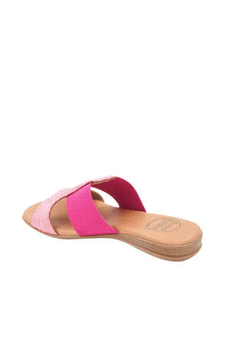Andre Assous Noor Elastic Fabric & Raffia Slip-On Sandal