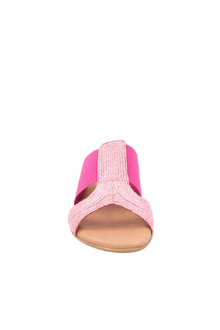 Andre Assous Noor Elastic Fabric & Raffia Slip-On Sandal