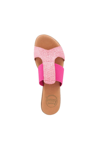 Andre Assous Noor Elastic Fabric & Raffia Slip-On Sandal