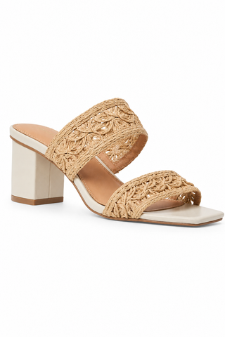 Andre Assous Rocio Raffia & Nappa Sandal