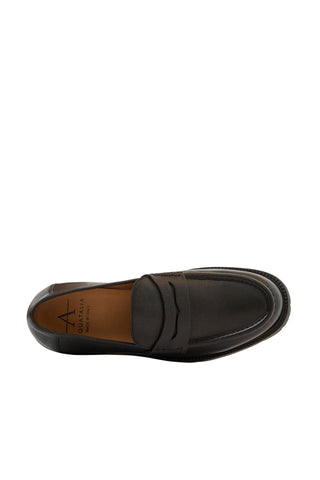 Aquatalia Blake Men’s Shoes Tumbled Leather Penny Loafer (AQ1013)