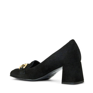 Aquatalia Corrina Women’s Shoes Suede Leather Slip-On Horse-Bit Pump (AQW1051)-AmbrogioShoes