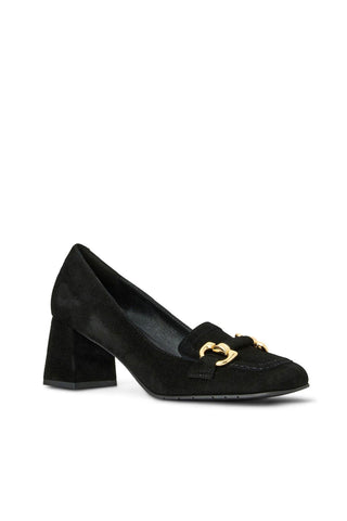 Aquatalia Corrina Women’s Shoes Suede Slip-On Horse-Bit Pump (AQW1051)