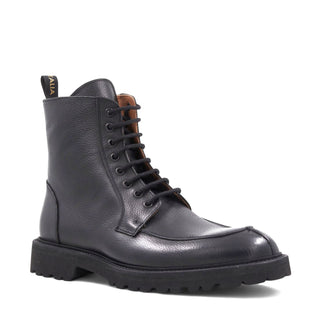 Aquatalia Danny Men’s Shoes Tumbled Calf-Skin Leather Split-Toe Lace Up Boot (AQ1005)-AmbrogioShoes