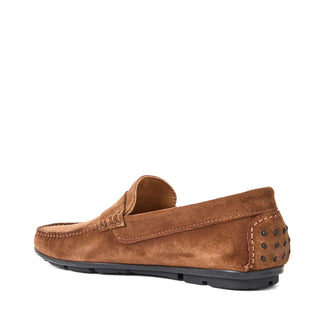 Aquatalia Enzo Men’s Shoes Suede Leather Moccasin Driver (AQ1008)-AmbrogioShoes