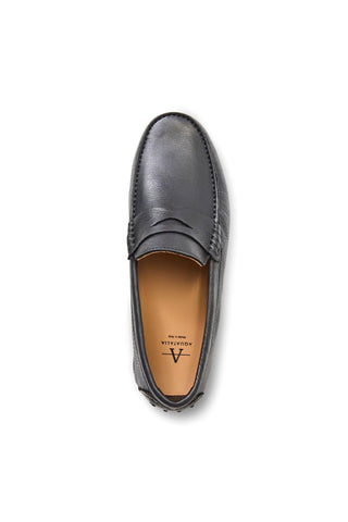 Aquatalia Enzo Tumbled Leather Moccasin Driver