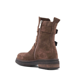 Aquatalia Follina Suede Triple Monk-Strap Boot