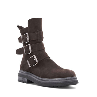 Aquatalia Follina Suede Triple Monk-Strap Boot