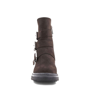 Aquatalia Follina Suede Triple Monk-Strap Boot