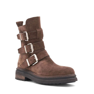 Aquatalia Follina Suede Triple Monk-Strap Boot