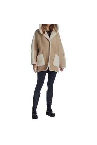 Aquatalia Gianna Lamb Skin & Shearling Jacket