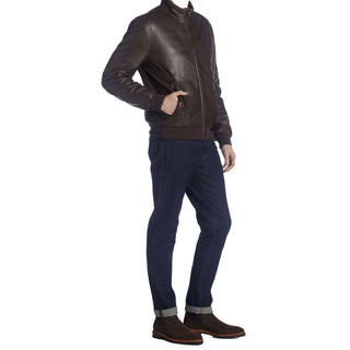 Aquatalia Matteo Calf-Skin Leather & Nylon Jacket-AmbrogioShoes