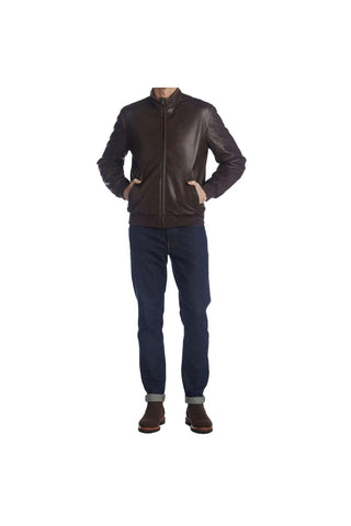 Aquatalia Matteo Leather & Nylon Jacket