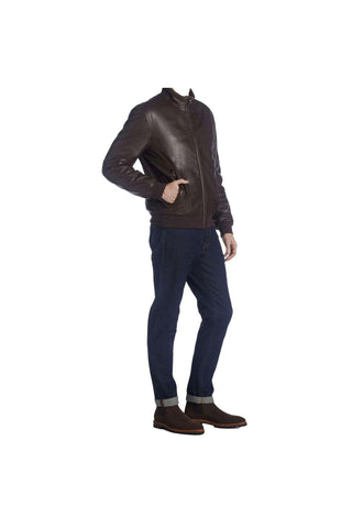 Aquatalia Matteo Leather & Nylon Jacket