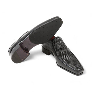 Artioli Aldo Men's Luxury Italian Shoes Full Grain / Woven Leather Oxfords (ART1001)-AmbrogioShoes