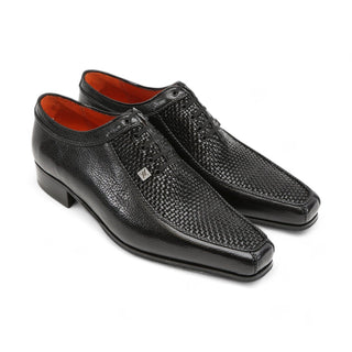 Artioli Aldo Men's Luxury Italian Shoes Full Grain / Woven Leather Oxfords (ART1001)-AmbrogioShoes