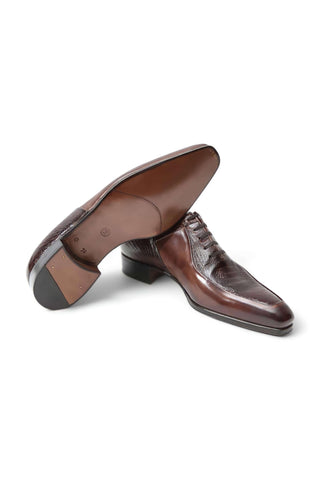 Artioli Alfredo Buffered Calf-Skin Leather / Ostrich Leg Oxford (ART1097)-AmbrogioShoes