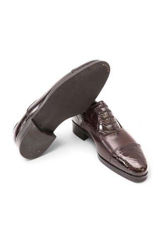 Artioli Camillo Exotic Crocodile / Beaver Leather Oxford (ART1085)-AmbrogioShoes