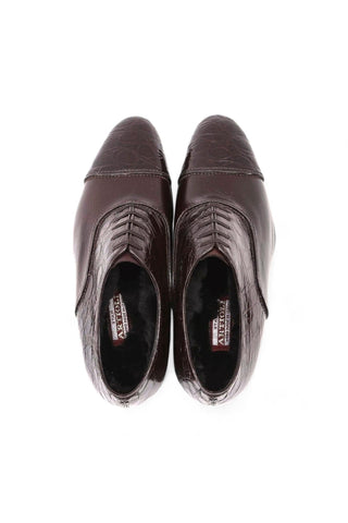 Artioli Camillo Exotic Crocodile / Beaver Leather Oxford (ART1085)-AmbrogioShoes