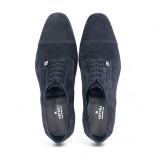 Artioli Christian Men's Luxury Italian Shoes Suede Leather Cap-Toe Derby (ART1065)-AmbrogioShoes