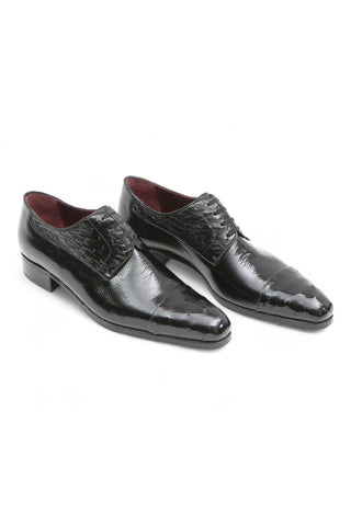 Artioli Cristian Exotic Ostrich / Calf-Skin Leather Derby (ART1009)-AmbrogioShoes