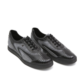 Artioli David Lizard Printed Suede / Calf-Skin Leather Sneaker (ART1157)-AmbrogioShoes