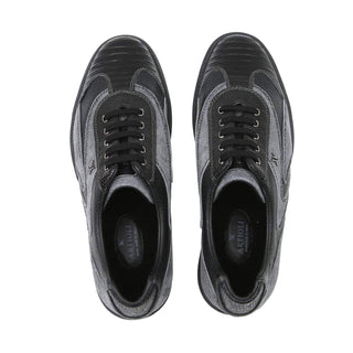 Artioli David Men's Shoes Lizard Printed Suede / Calf-Skin Leather Sneaker (ART1157)-AmbrogioShoes