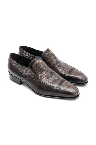 Artioli Donato Exotic Shark & Lizard Cap-Toe Loafers (ART1050)-AmbrogioShoes